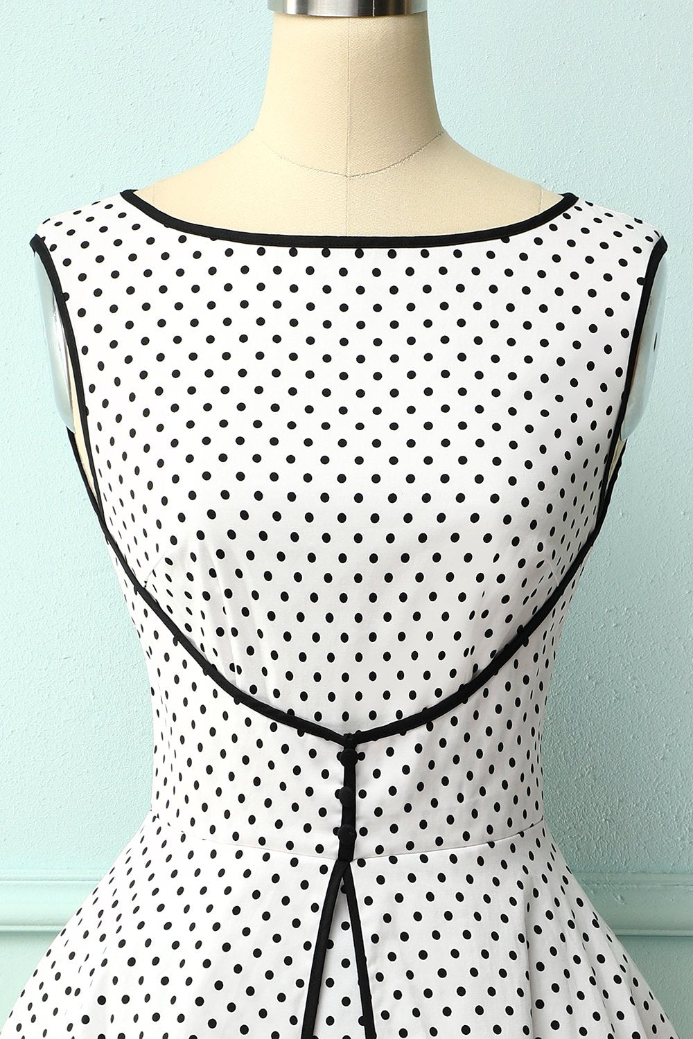 Faked Two Piece Dots Dress