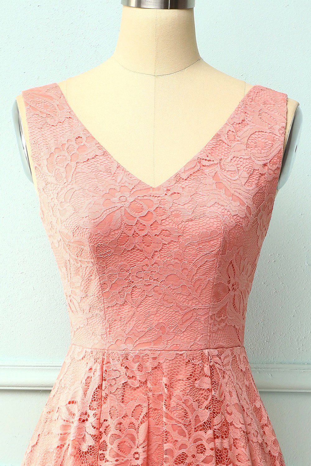 Blush Lace Asymmetrical Dress