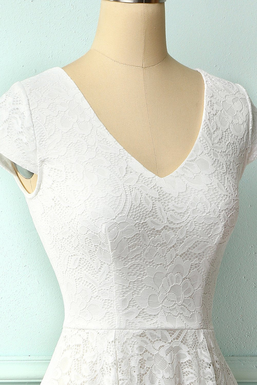 White High Low Lace Dress