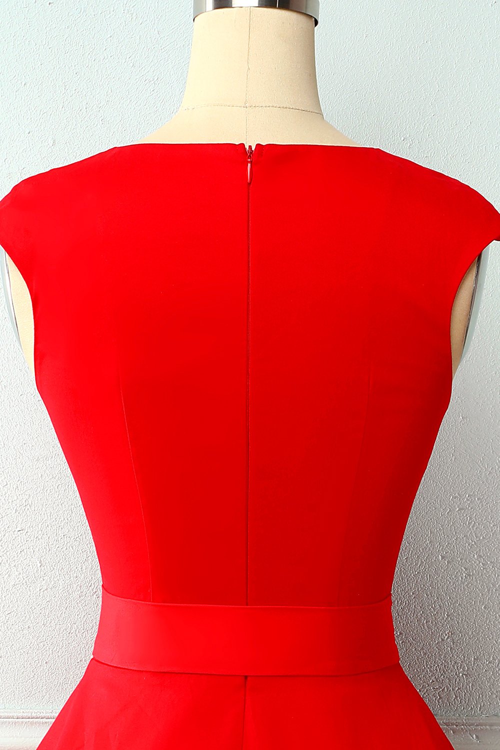 Red Button 1950s Swing Dress