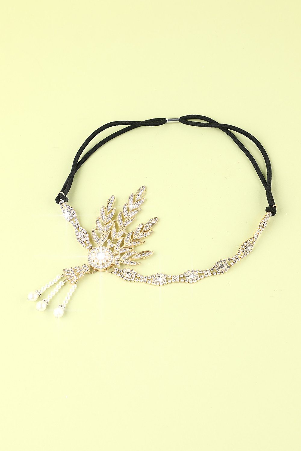 White Beaded 1920s Flapper Headband