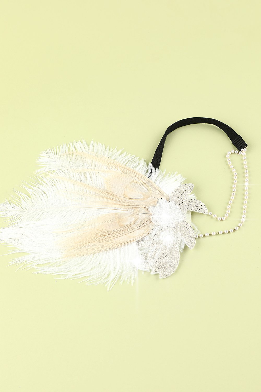 1920s Feather Sequin Flapper Headband