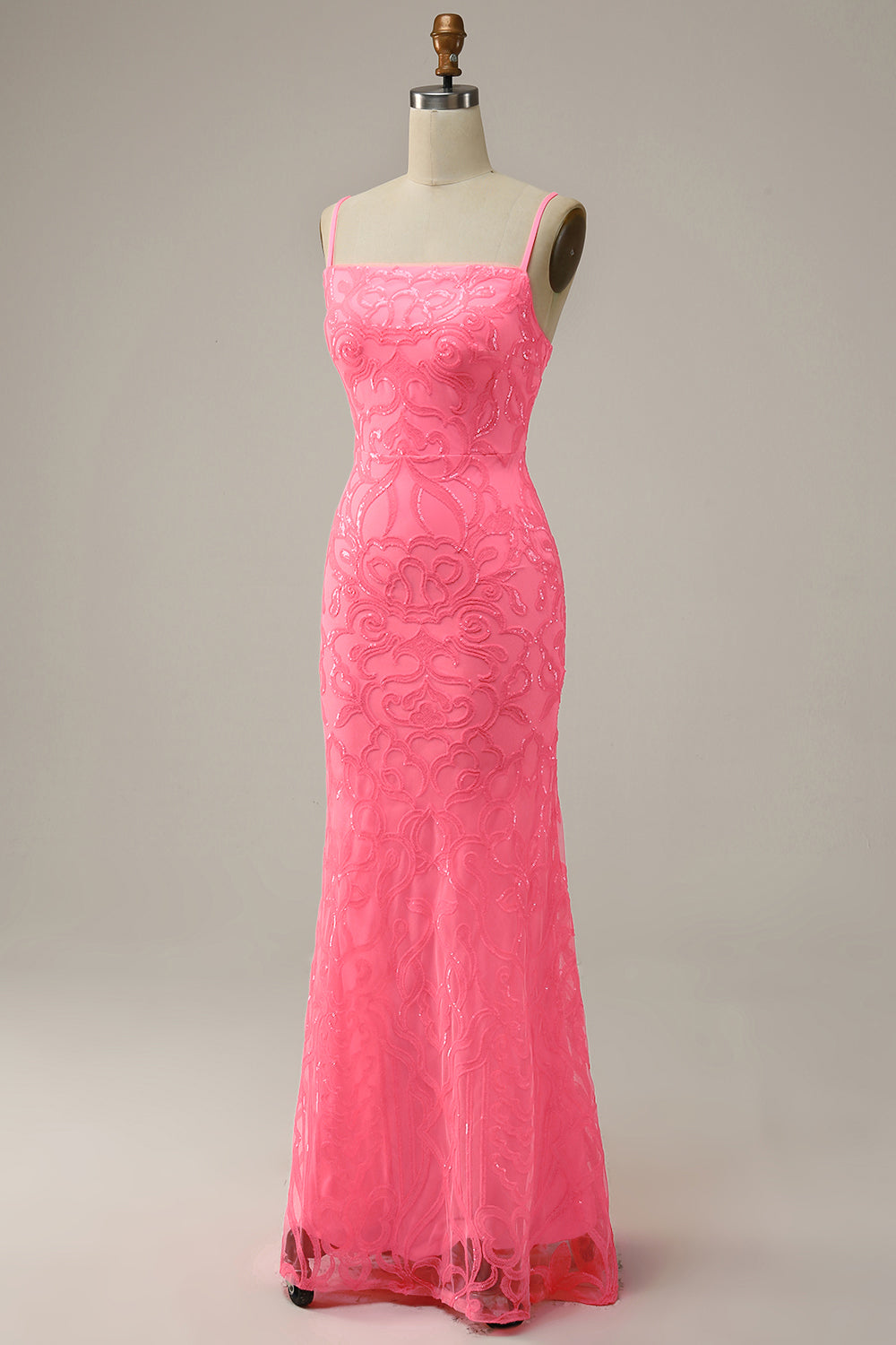 Blush Sheath Glitter Prom Dress with Sequins