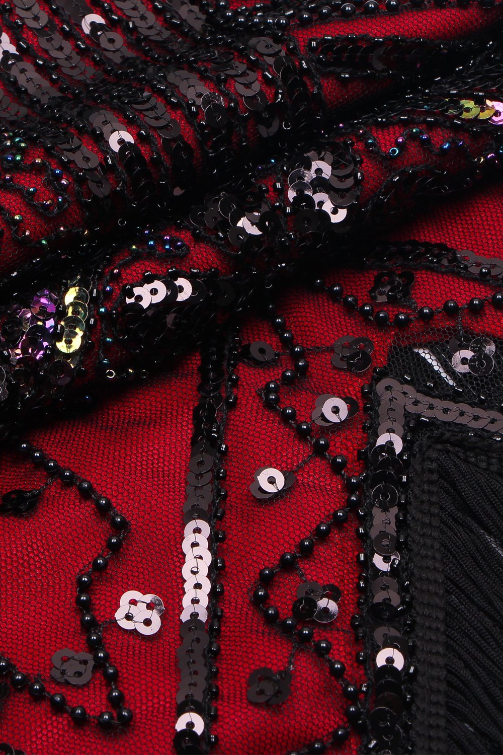Burgundy Gatsby Glitter Fringe 1920s Dress