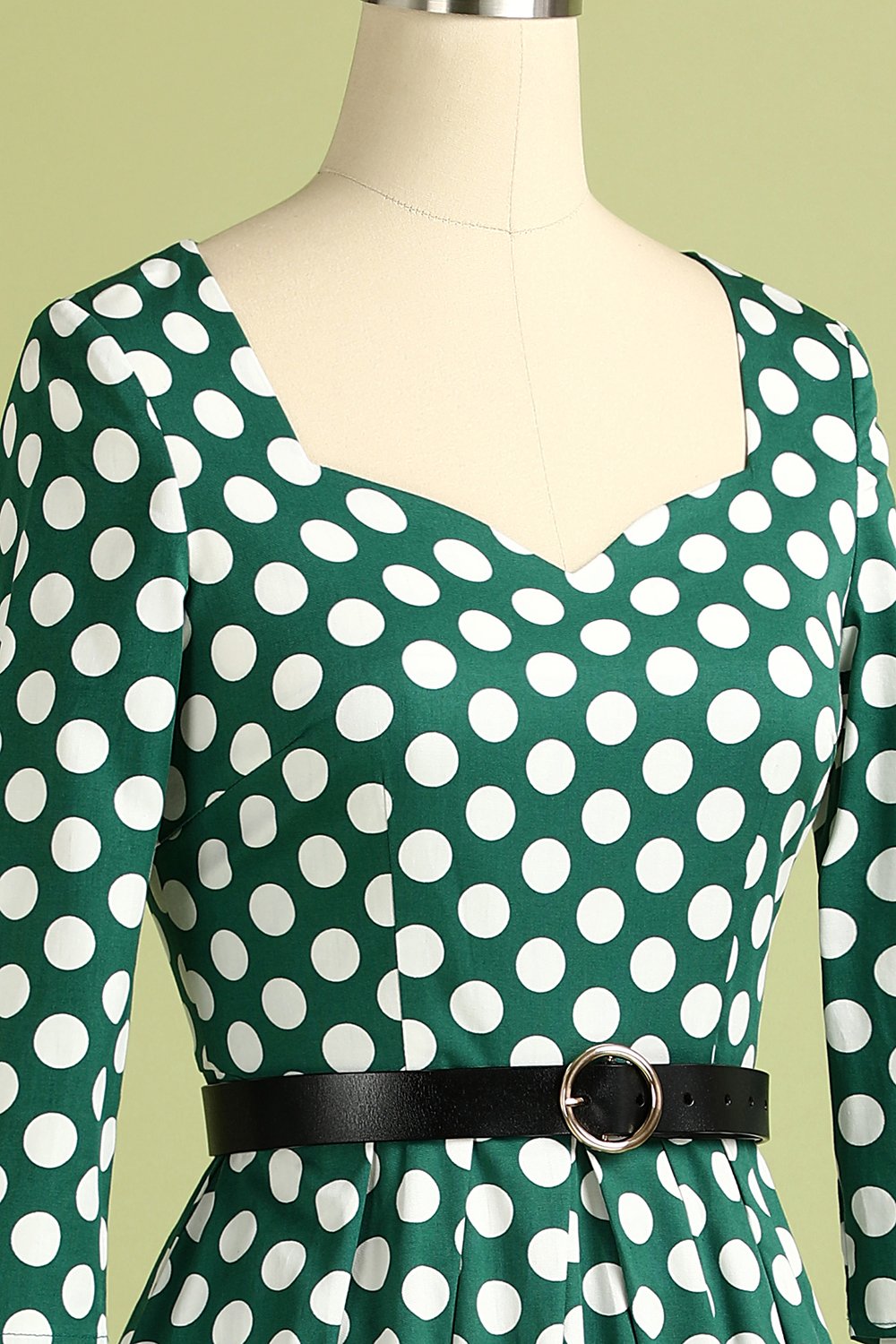 V-neck 3/4 Length Sleeves Swing Dress