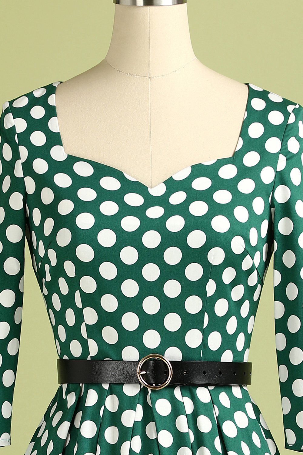 V-neck 3/4 Length Sleeves Swing Dress