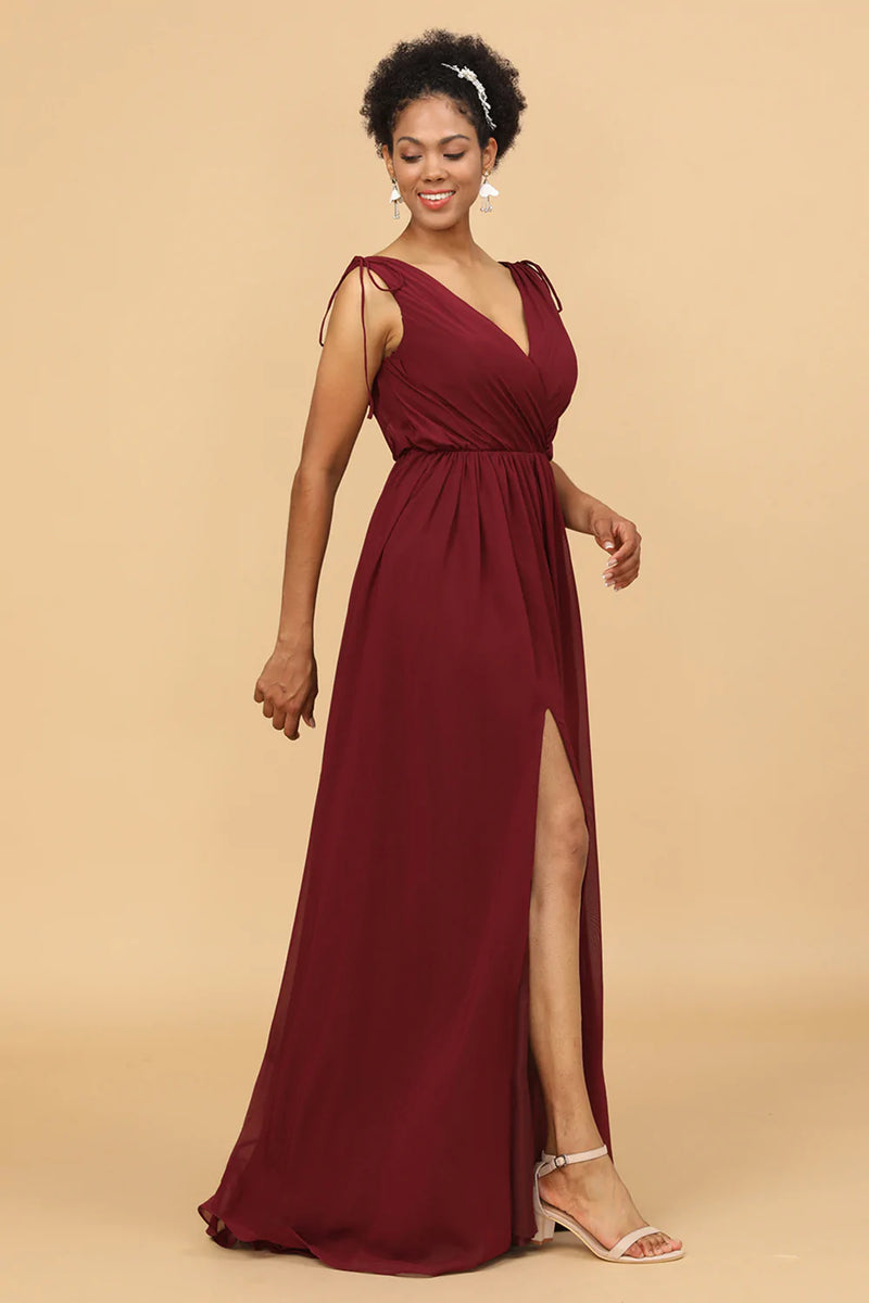 Bridesmaid dresses outlet in maroon