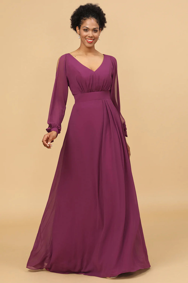 Bridesmaid dresses long outlet purple