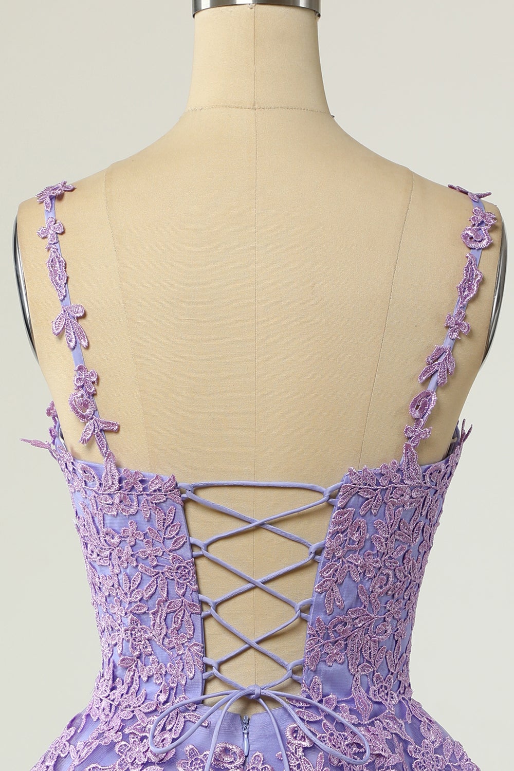 A Line Spaghetti Straps Purple Short Cocktail Dress