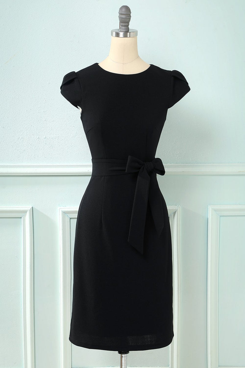 Load image into Gallery viewer, Bodycon Cap Sleeves 1960s Dress