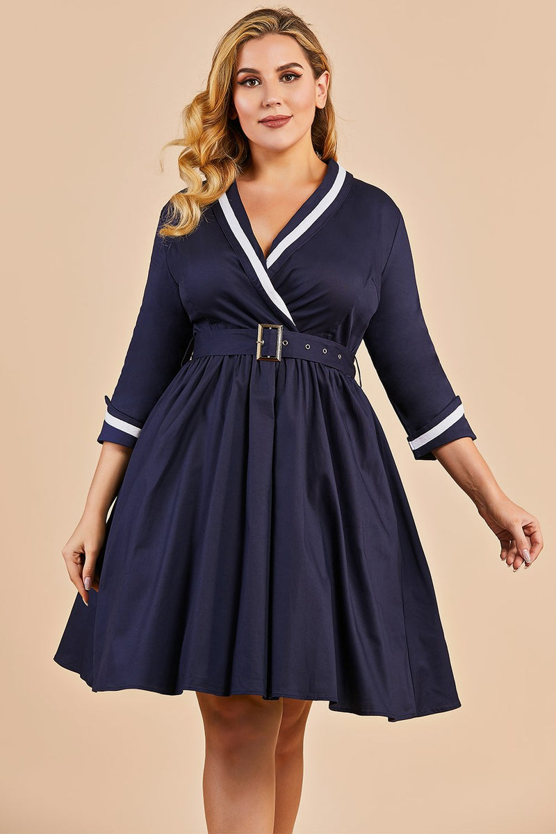 Navy blue 2025 sundress plus size