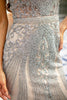 Load image into Gallery viewer, Mermaid Beaded Grey Prom Dress
