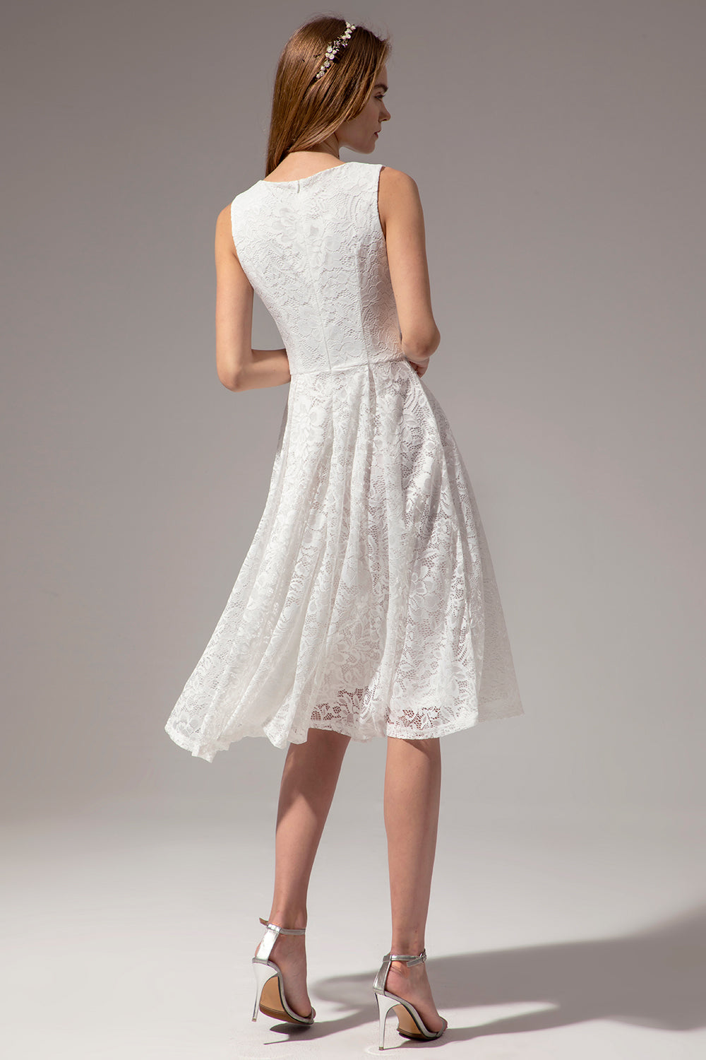 Midi White Lace Dress