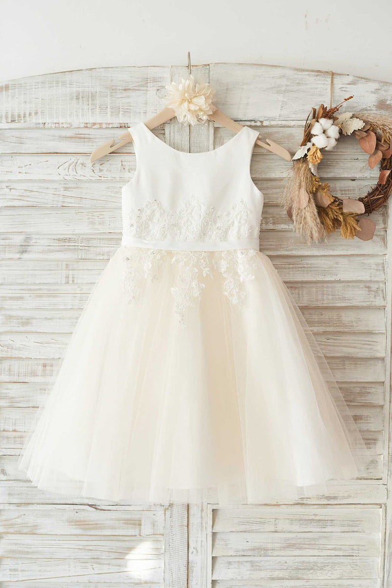 Gold and ivory flower girl dress on sale