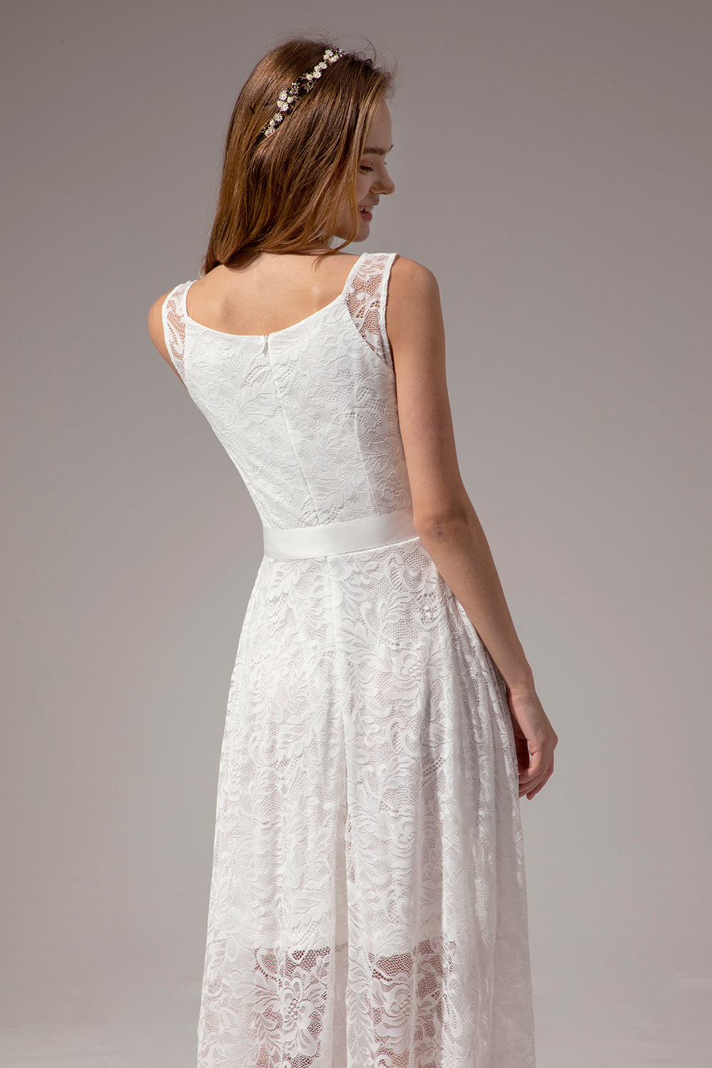White Lace High-low Dress
