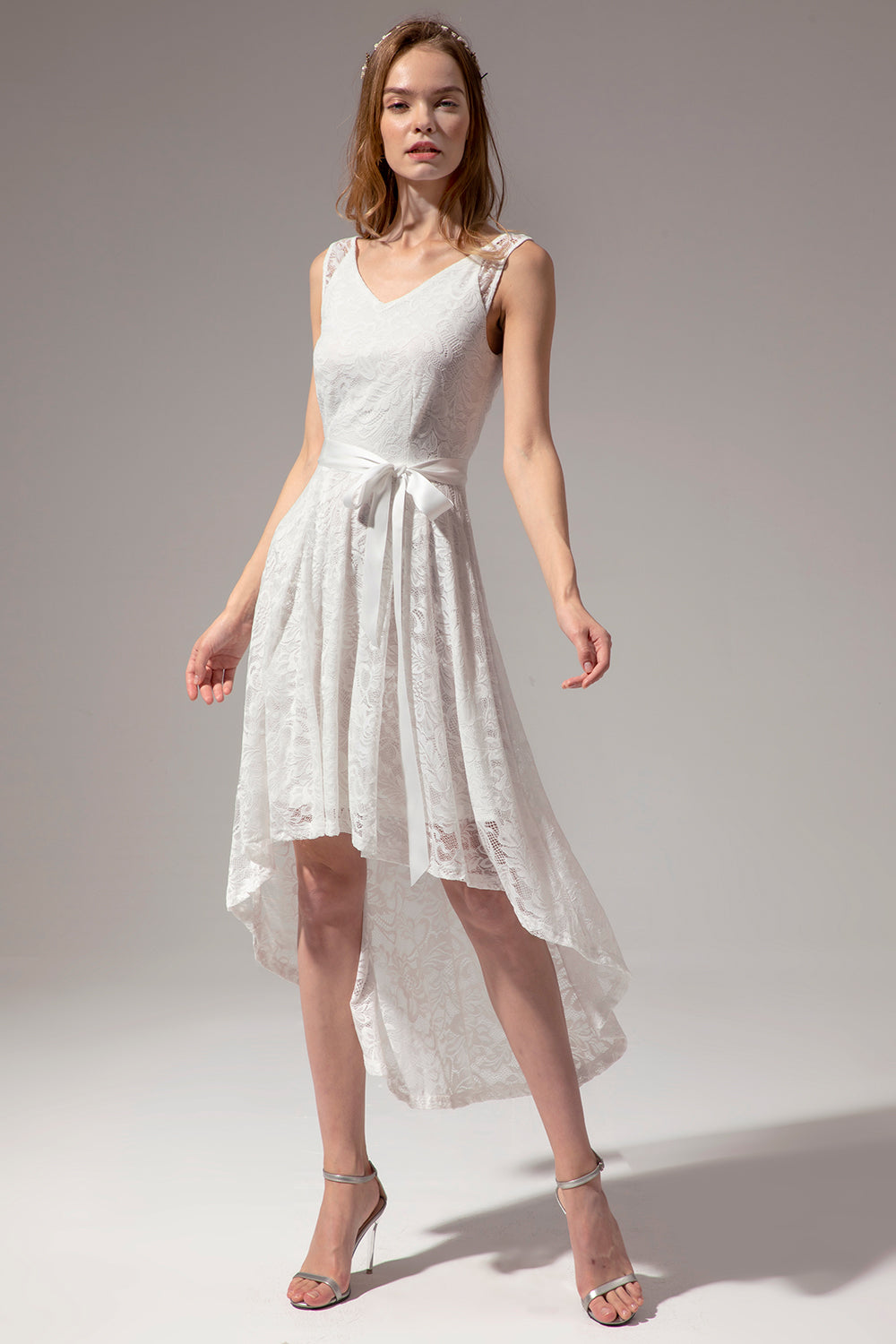 White Lace High-low Dress