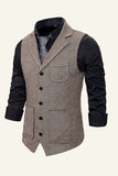Notch Lapel Single Breasted Men's Suit Vest