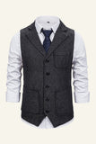Notch Lapel Single Breasted Men's Suit Vest