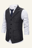 Notch Lapel Single Breasted Men's Suit Vest