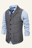 Notch Lapel Single Breasted Men's Suit Vest