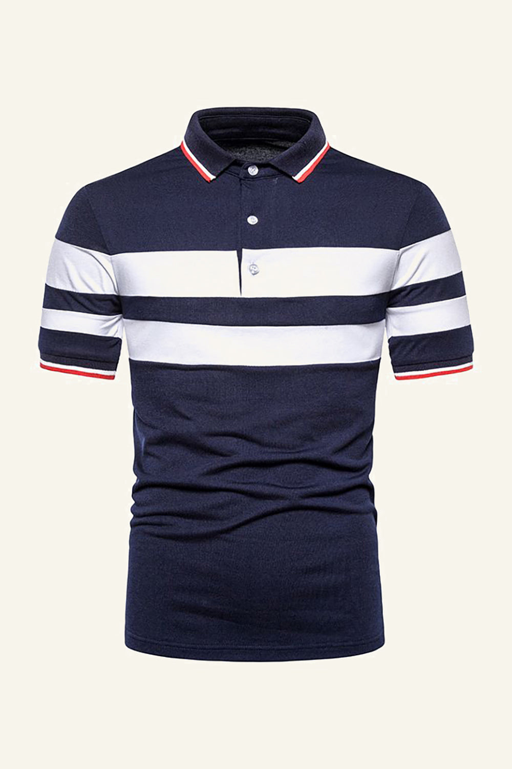 Stripes Black Short Sleeves Casual Polo Shirt