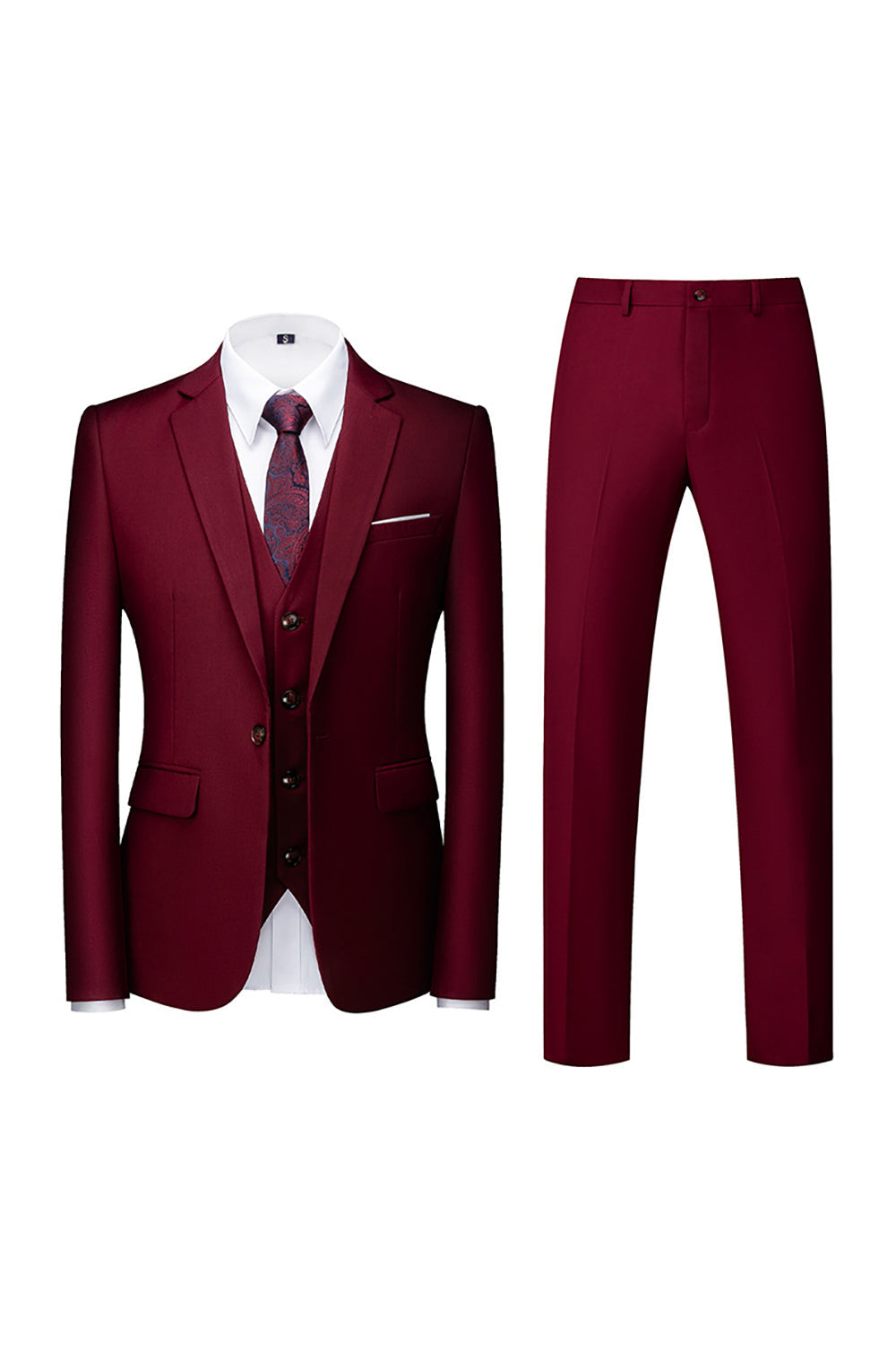 3 Piece Notched Lapel Green Men's Prom Suits