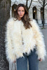 Load image into Gallery viewer, White Open Front Shearling Faux Fur Coat