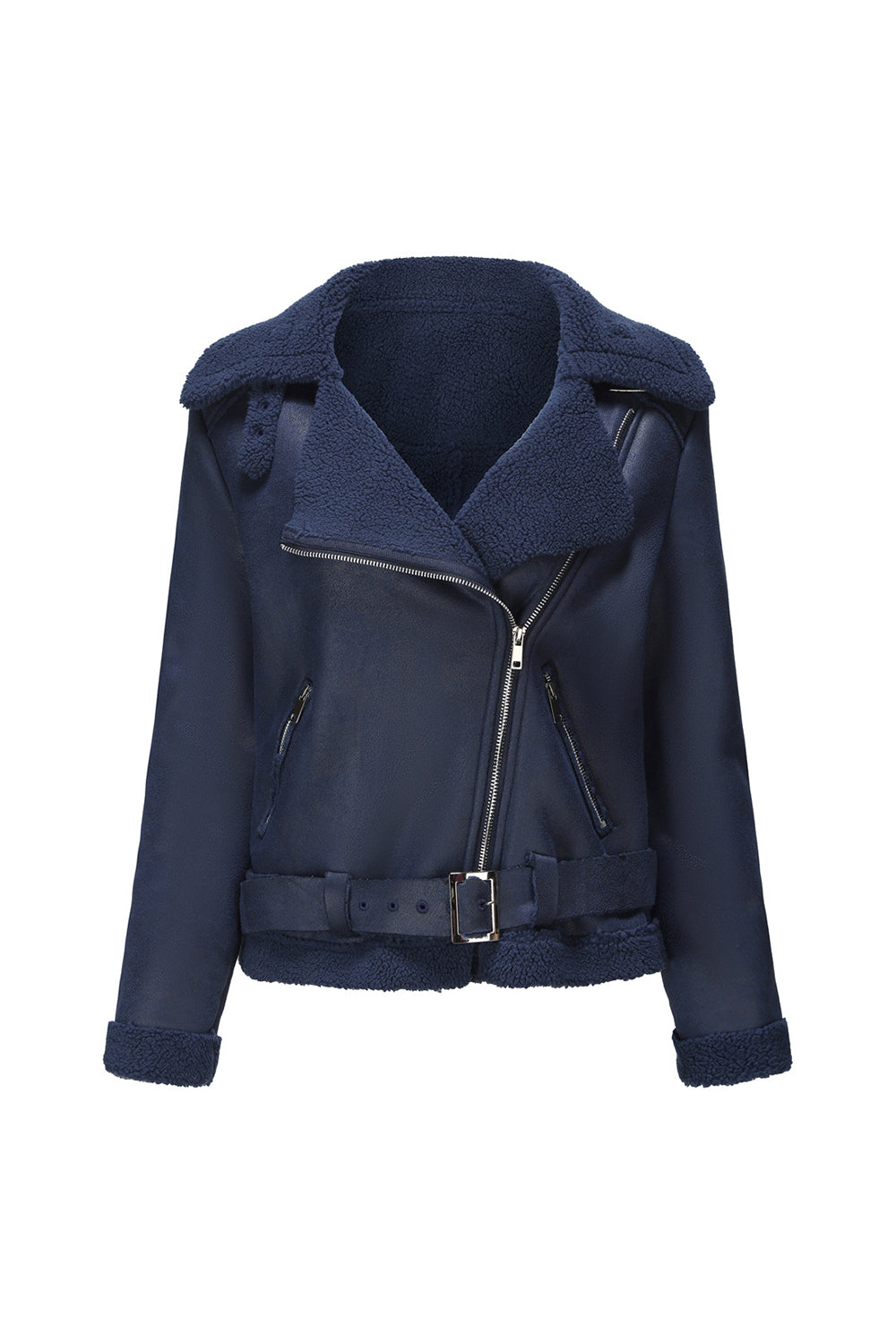 Black Fleece PU Cropped Fitted Women Jacket