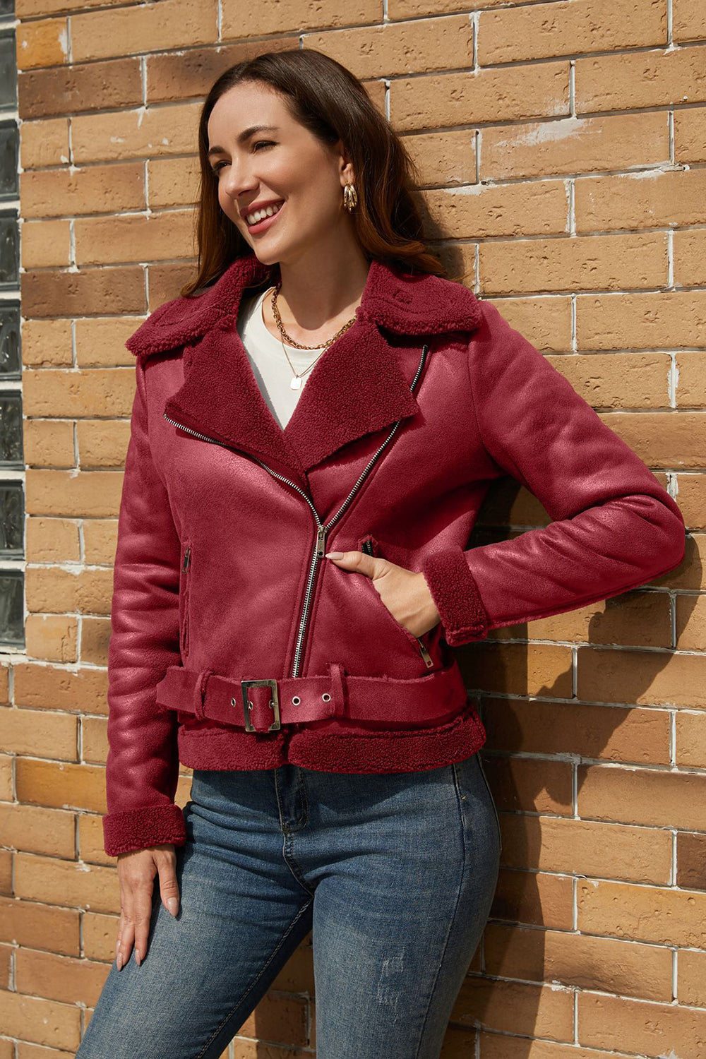 Black Fleece PU Cropped Fitted Women Jacket