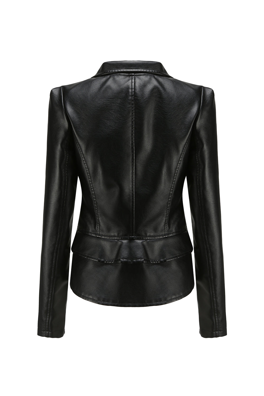 Notched Lapel Apricot Detachable Zipper Short Jacket