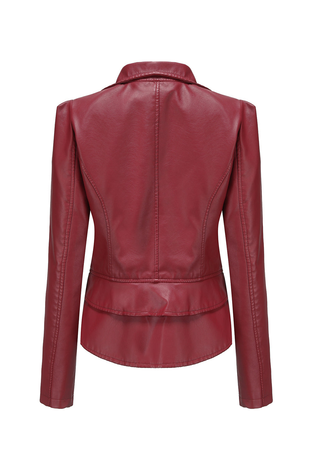 Notched Lapel Apricot Detachable Zipper Short Jacket