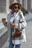 Load image into Gallery viewer, Grey Plaid Fleece Hooded Thickened Coat