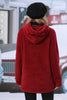 Load image into Gallery viewer, Red Fleece Hooded Pull Over Sweatshirt With Front Pocket