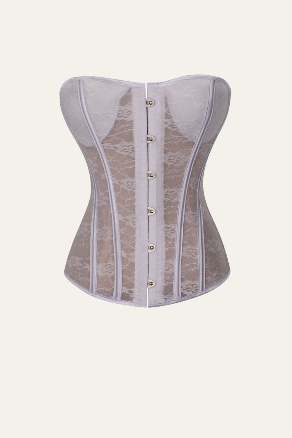 Black Steel Bone Lace Six-Star Flower Corset Shapewear