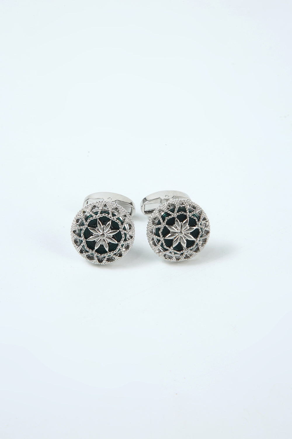 Dark Green Sparkly Tuxedo Shirts Cufflinks for Men