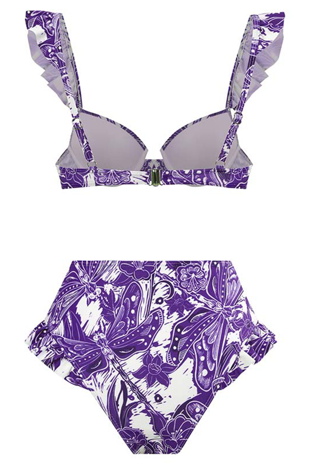 3 Piece Blue Printed Bikini Set Tie Beach Dress