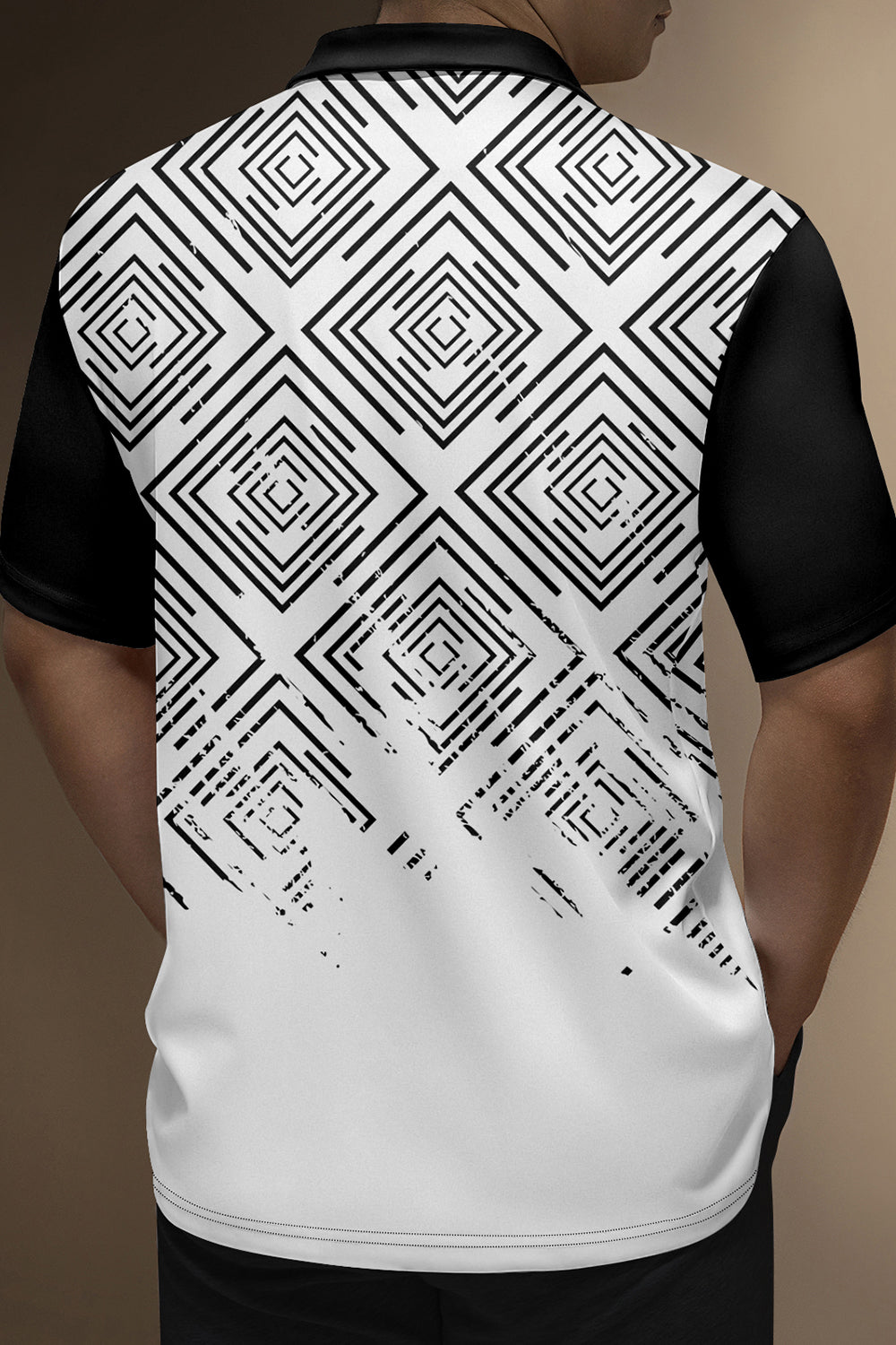 Black Regular-Fit Men's Polo Shirt with Short Sleeves