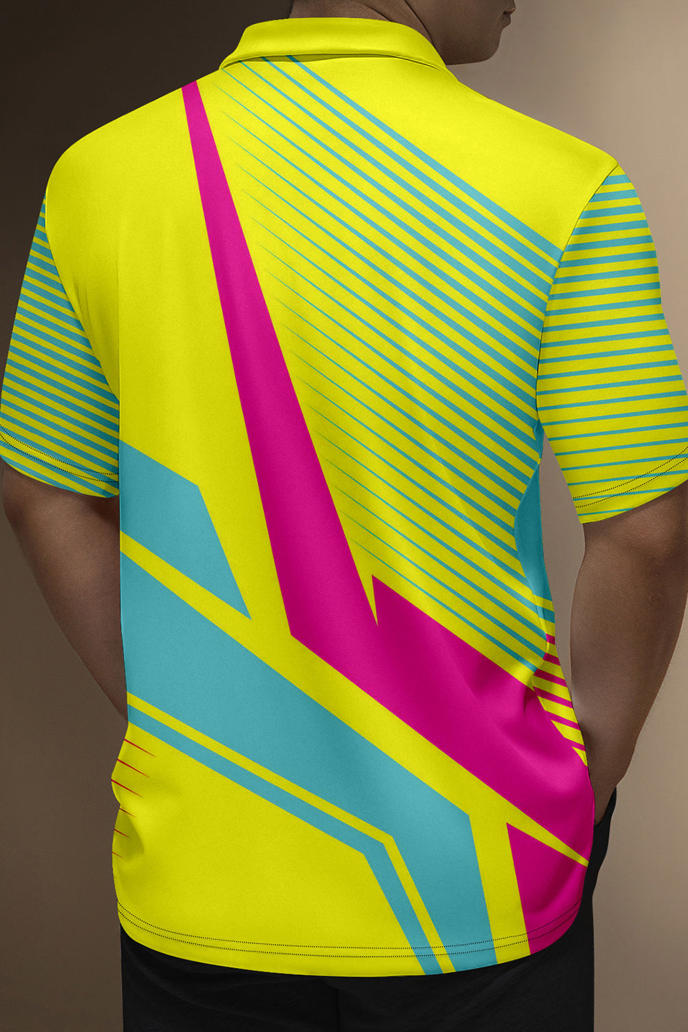 Yellow Classic Men's Polo Shirt with Short Sleeves