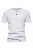 Buttons Summer Short Sleeves Casual Men's T-shirt
