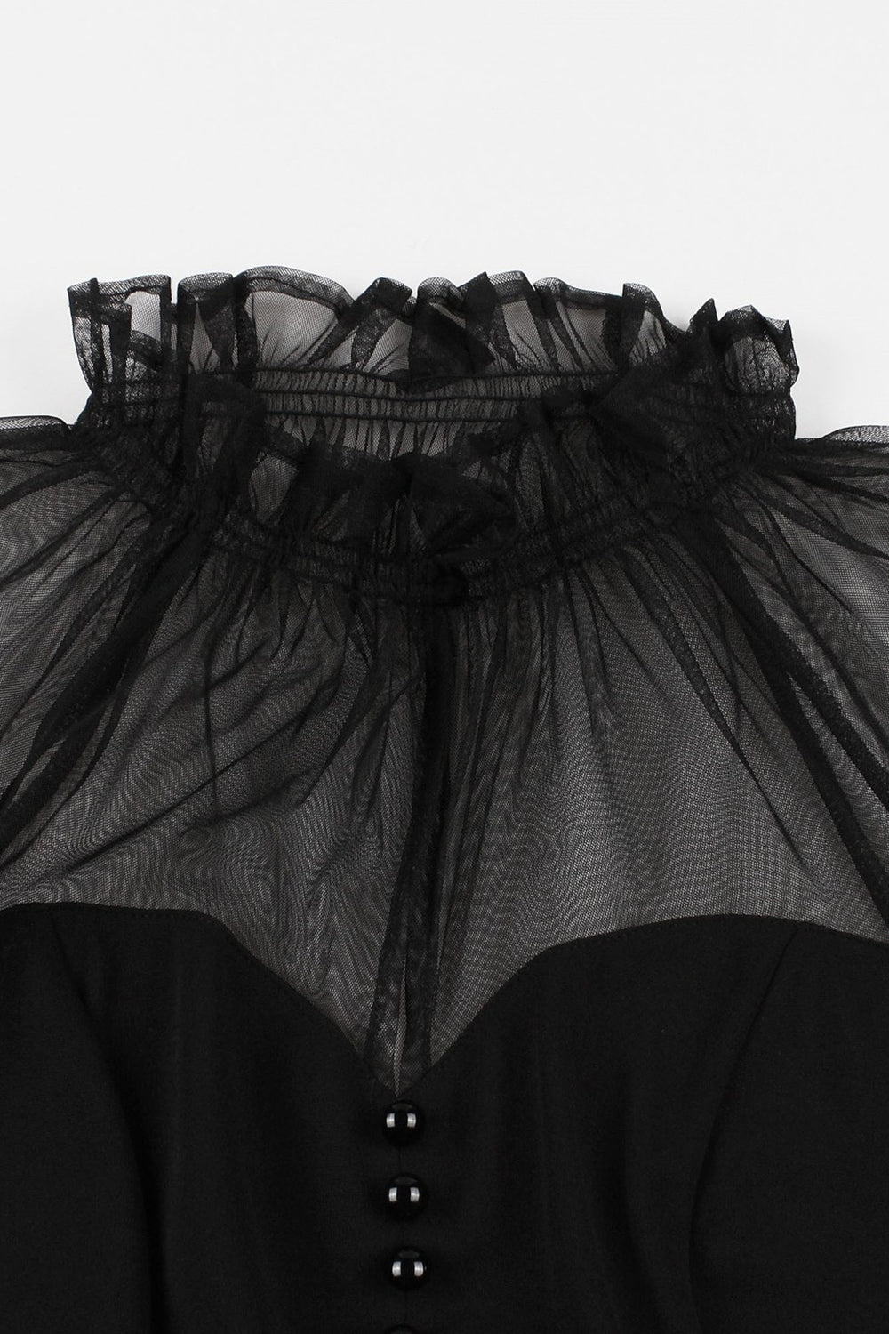 Black A Line Vintage 1950s Dress with Buttons