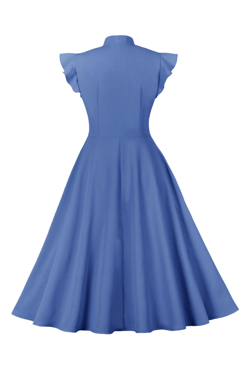 Yellow Solid Swing 1950s Dress with Bow