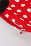 Red Polka Dots Halter Swing 1950s Dress