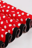 Red Polka Dots Halter Swing 1950s Dress