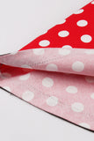 Red Polka Dots Halter Swing 1950s Dress