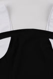 Square Neck Black Bodycon 1960s Dress