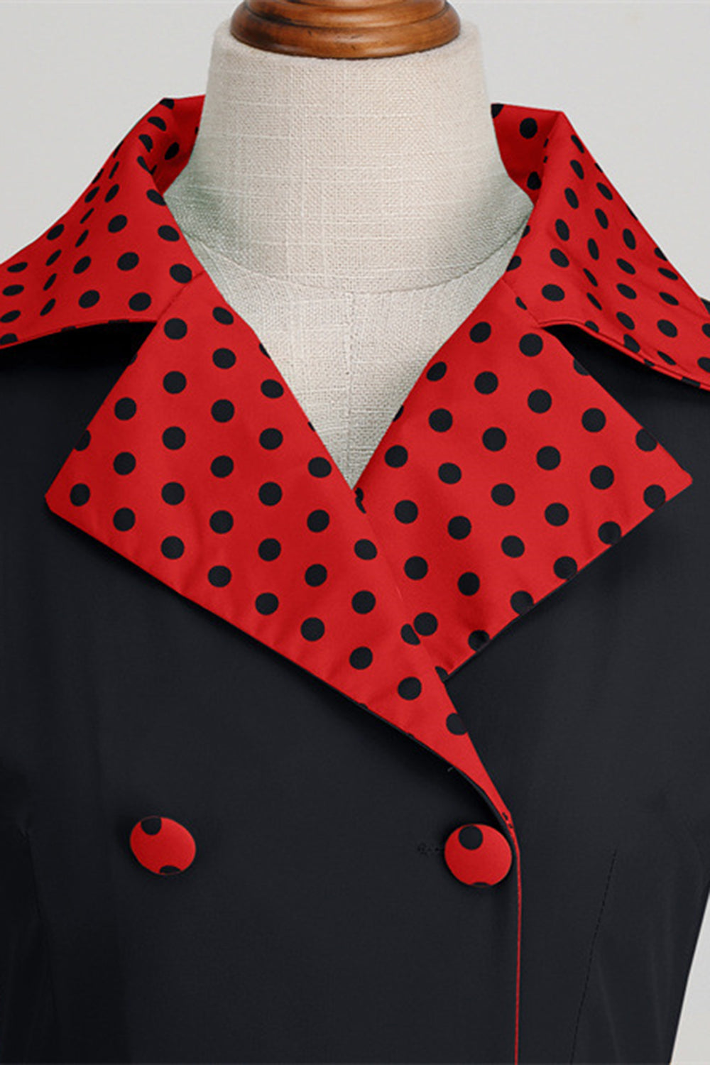 Black Polka Dots Swing 1950s Dress With Bow