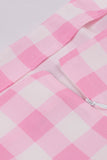 Pink Plaid Pin Up Vintage 1950s Dress