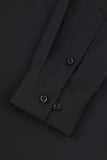 Men's Black Solid Long Sleeves Suit Shirt