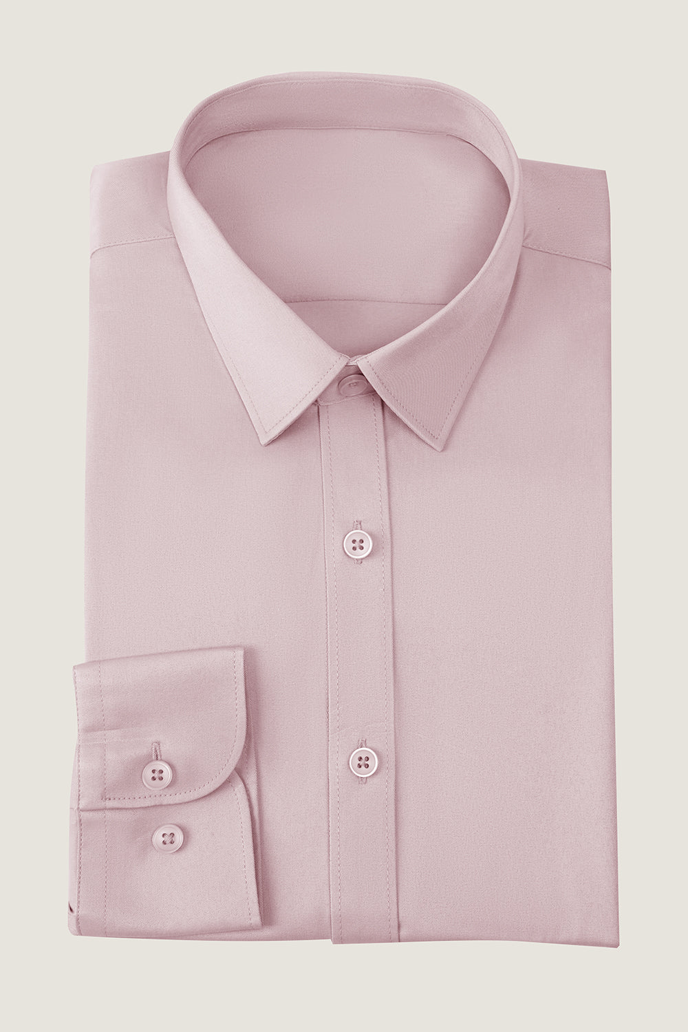 Camel Solid Long Sleeves Suit Shirt