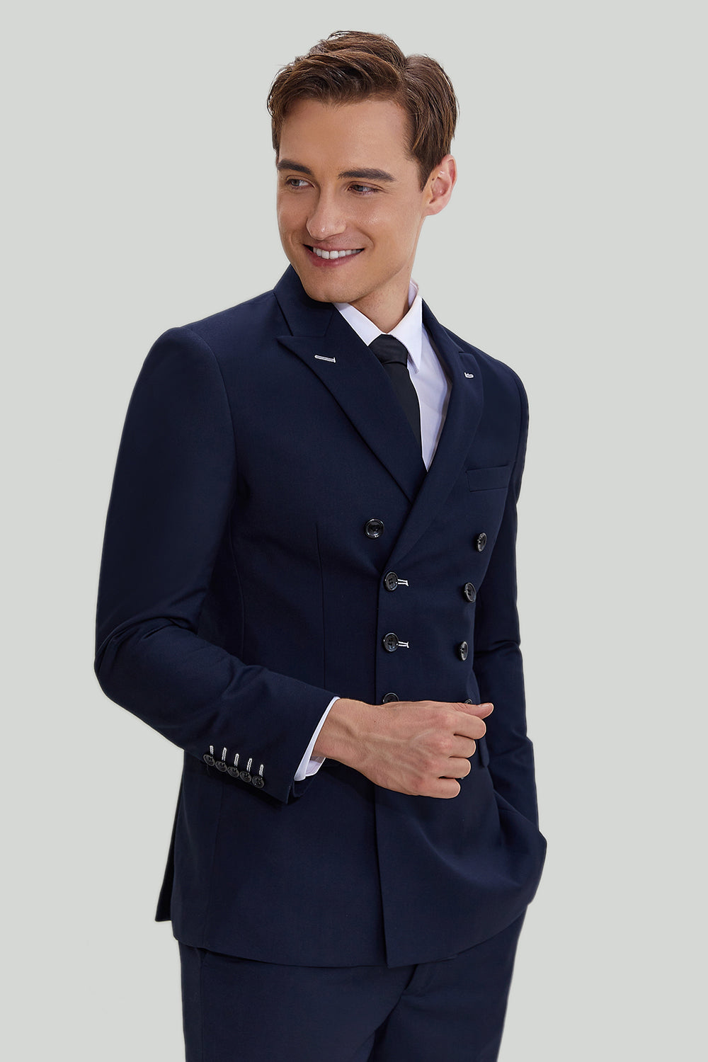 Men's Navy 2 Piece Tuxedo Double Breasted Suit